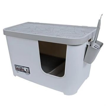 Moderna Casetta Gri Beyaz 75.7x45x45 cm Kapalı Kedi Tuvaleti