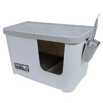 Moderna Casetta Gri Beyaz 75.7x45x45 cm Kapalı Kedi Tuvaleti