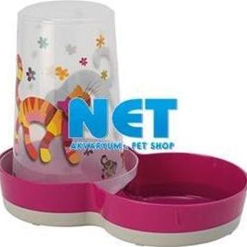 Moderna Friends 1,500 ml Fuşya Hazneli Mama ve Su Kabı