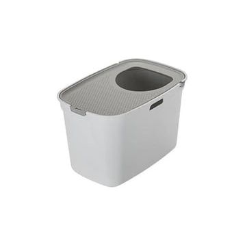 Moderna Top Cat Üstten Girişli Kapalı Açık Gri Gri 59 cm Kedi Tuvaleti