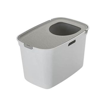 Moderna Top Cat Üstten Girişli Kapalı Açık Gri Gri 59 cm Kedi Tuvaleti