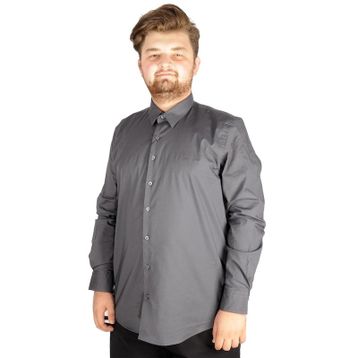 ModeXL Büyük Beden Klasik Likralı 20351 Füme Erkek Gömlek