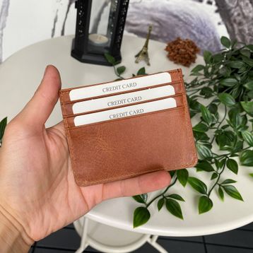 Modica Ducal Hakiki Deri Ultra İnce Minimalist Kredi Kartı Kılıfı Slim Kart Koruyucu Ön Unisex Kartlık
