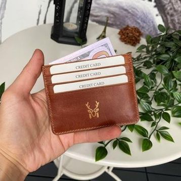 Modica Ducal Hakiki Deri Ultra İnce Minimalist Kredi Kartı Kılıfı Slim Kart Koruyucu Ön Unisex Kartlık