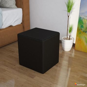 Modilayn ARD-702 Kare Siyah Ahşap Puf