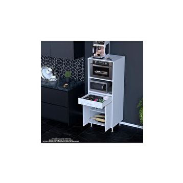 Modilayn Birce Lina L-65x162,4 cm Çekmeceli Kapaklı Mutfak Dolabı