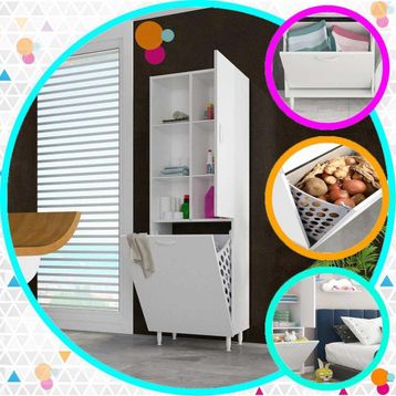Modilayn İnci 57x165 cm Beyaz Banyo Dolabı