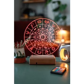 Modiwa Design 3D Astroloji Burçlar 16 Renk Gece Lambası