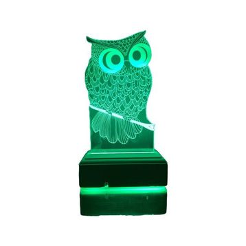 Modiwa Design 3D Baykuş 16 Renk Gece Lambası