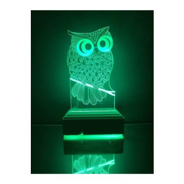 Modiwa Design 3D Baykuş 16 Renk Gece Lambası