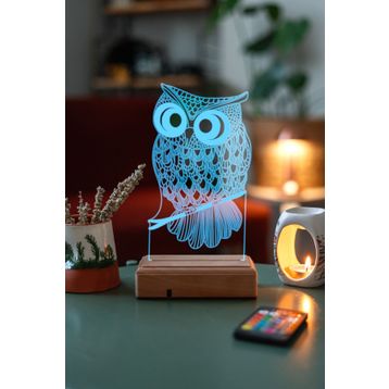 Modiwa Design 3D Baykuş 16 Renk Gece Lambası