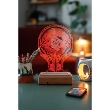 Modiwa Design All Seeing Eye Gece 3D 16 Renk Lambası