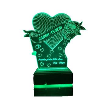 Modiwa Design Anneler Günü Hediyesi 3D 16 Renk Gece Lambası