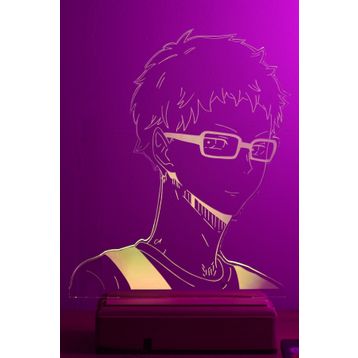 Modiwa Design Haikyuu Kei Tsukishima 16 Renk Gece Lambası