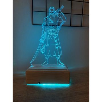 Modiwa Design One Piece Rononoa Zoro 16 Renk Gece Lambası