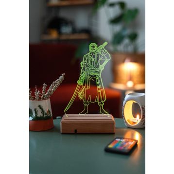 Modiwa Design One Piece Rononoa Zoro 16 Renk Gece Lambası