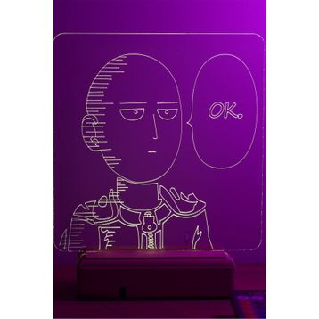 Modiwa Design One Punch Man Saitama 16 Renk Gece Lambası