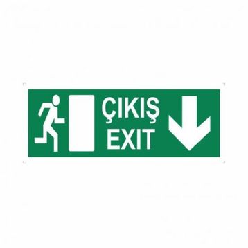 Modülerteknik Çıkış Exit Aşağı 10x25 cm Uyarı Levhası