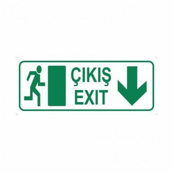 Modülerteknik Çıkış Exit Aşağı 10x25 cm Uyarı Levhası