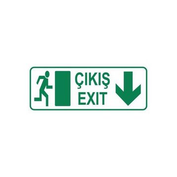 Modülerteknik Çıkış Exit Aşağı 10x25 cm Uyarı Levhası