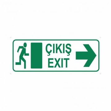 Modülerteknik Çıkış Exit Sağ 10x25 cm Uyarı Levhası