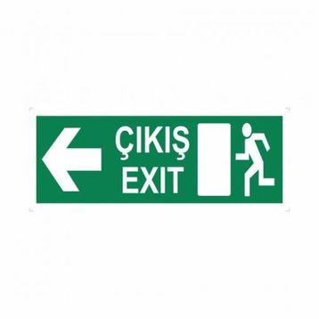 Modülerteknik Çıkış Exit Sol 10x25 cm Uyarı Levhası