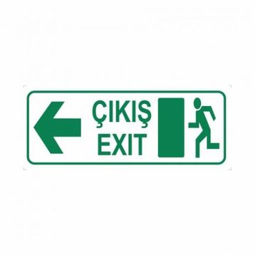 Modülerteknik Çıkış Exit Sol 10x25 cm Uyarı Levhası