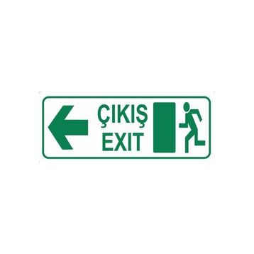 Modülerteknik Çıkış Exit Sol 10x25 cm Uyarı Levhası