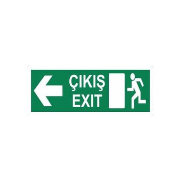 Modülerteknik Çıkış Exit Sol 10x25 cm Uyarı Levhası