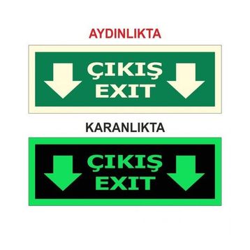 Modülerteknik Fotolümen Çıkış Exit 15x30 cm Uyarı Levhası