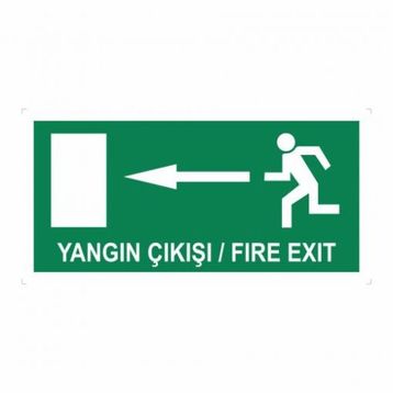 Modülerteknik Yangın Çıkışı Fire Exit Sol 10x25 cm Uyarı Levhası