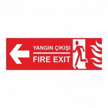 Modülerteknik Yangın Çıkışı Fire Exit Sol 10x25 cm Uyarı Levhası