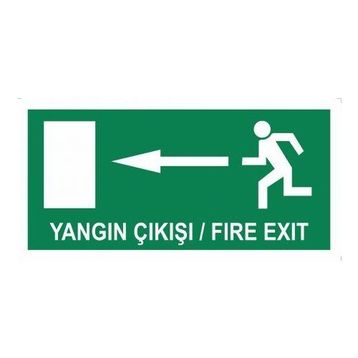 Modülerteknik Yangın Çıkışı Fire Exit Sol 10x25 cm Uyarı Levhası
