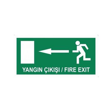 Modülerteknik Yangın Çıkışı Fire Exit Sol 10x25 cm Uyarı Levhası