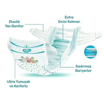 Moffy No:4 Maxi 180 Adet Bebek Bezi