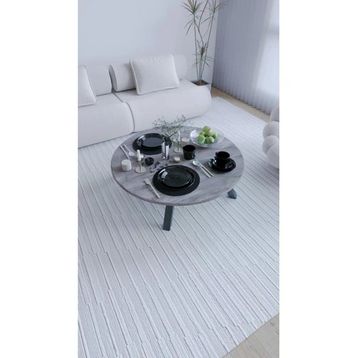 Mokapark Avm Gri 90 cm Katlanır Ayaklı Yuvarlak Yer Sofrası