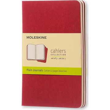 Moleskine CH113 Cahier Kırmızı Düz Cep Boy 3'lü Defter