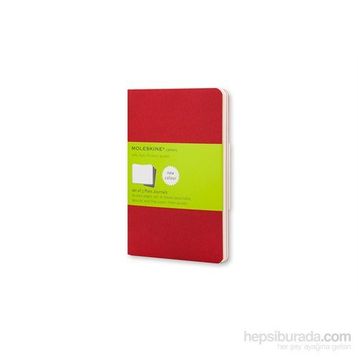 Moleskine CH113 Cahier Kırmızı Düz Cep Boy 3'lü Defter