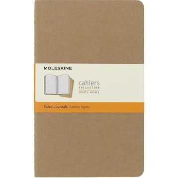 Moleskine Chaier Çizgili L Boy 13x21 cm 80 Sayfa Kraft 3'lü Günlük Defter
