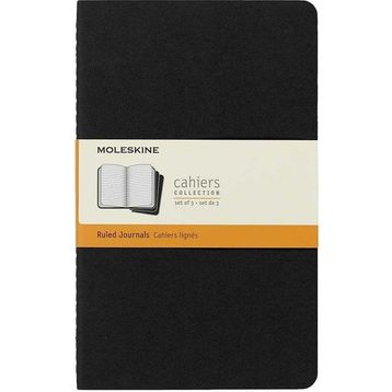 Moleskine Chaier Çizgili L Boy 13x21 cm 80 Sayfa Siyah 3'lü Günlük Defter