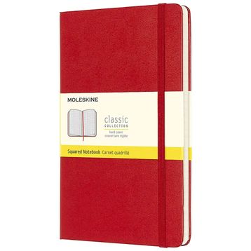 Moleskine QP061R Kırmızı 240 Sayfa Kareli Sert Kapaklı Defter