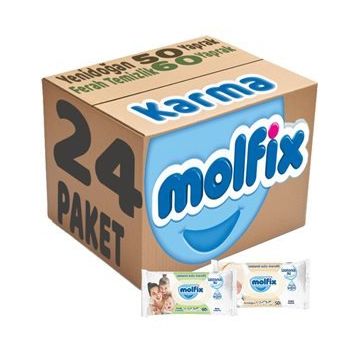 Molfix Ferah Temizlik 12x60 + Yenidoğan 12x50 Karma Set 24 Paket Islak Mendil