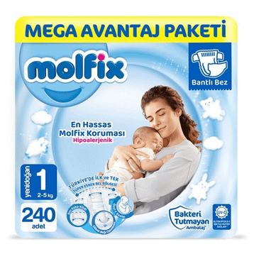 Molfix No:1 Yenidoğan 240 Adet Bebek Bezi