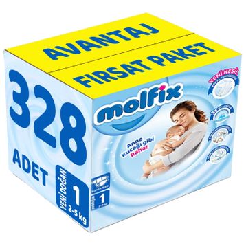 Molfix No:1 Yenidoğan 328 Adet Bebek Bezi