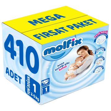 Molfix No:1 Yenidoğan 410 Adet Bebek Bezi