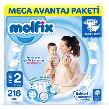 Molfix No:2 Mini 216 Adet Bebek Bezi