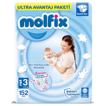 Molfix No:3 Midi 152 Adet Bebek Bezi
