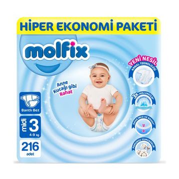 Molfix No:3 Midi 216 Adet Bebek Bezi