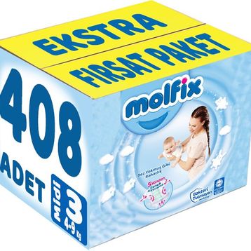 Molfix No:3 Midi 408 Adet Bebek Bezi