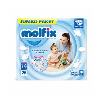 Molfix No:4+ Maxi Plus 26 Adet Bebek Bezi